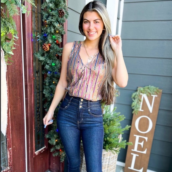 NWT Saints & Hearts Sequin Bodysuit size large - Picture 2 of 5